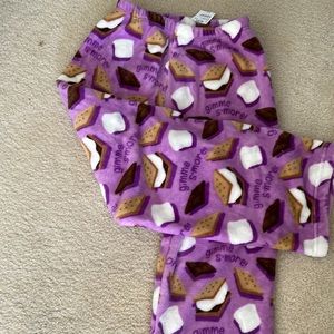 Heartbreaker fuzzy PJ pants “gimme s’more!”